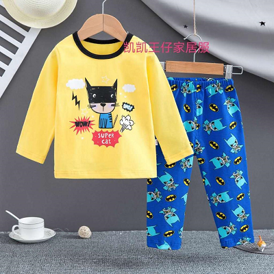 Baju Tidur Anak Laki-Laki Lengan Panjang Gambar Super Cat BA-0081